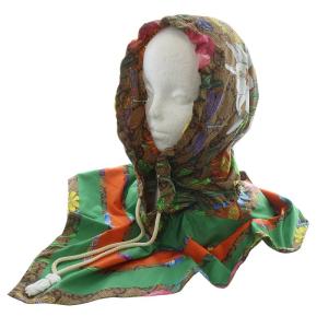 GG柄 レインフード グリーン ブラウン 609394