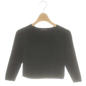 コンパクト カーディガン ニット 七分袖 36 ブラック /HK OS