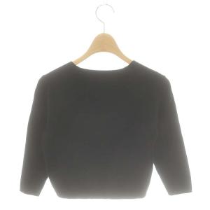 YOKO CHAN YOKOCHAN コンパクト カーディガン ニット 七分袖 36 ブラック /HK OS