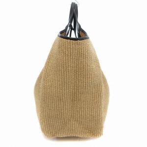 marco masi かごバッグ トート レザーハンドル 黒 ブラック ベージュ /JS