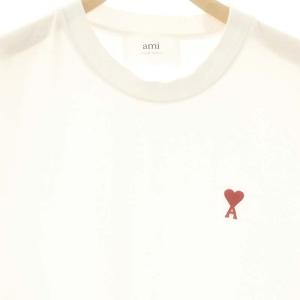 AMI Alexandre Mattiussi ロゴ刺繍 半袖 Tシャツ カットソー ホワイト /HK OS