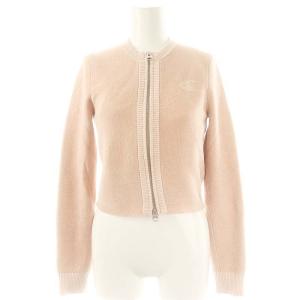 ロゴ刺繍 ジップアップカーディガン ニットキャミソール 2点セット S ピンク /DF OS