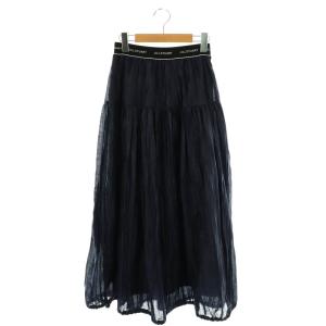 24SS ランダムプリーツバルーンスカート ロング 2 ネイビー /DF OS