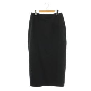 ウールロングスカート タイト 40 紺 /MI OS