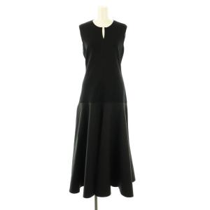 レリタージュ l'heritage 24SS コットンポリエステルミラノリブワンピース ロング ノースリーブ