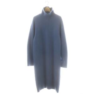 ウールカシミヤ タートルネックニットワンピース 36 ブルー