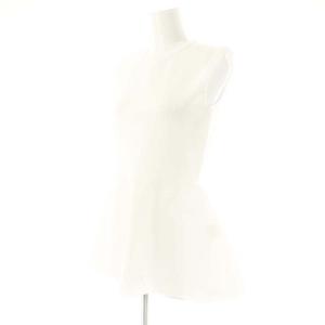 PLST 24AW ホールガーメント ぺプラムノースリーブセーター ニット S 白 ホワイト /SY OS