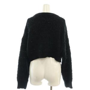 Ameri VINTAGE RIBBON TAPE SHORT KNIT TOP ニット セーター リボン F ブラック /DO OS