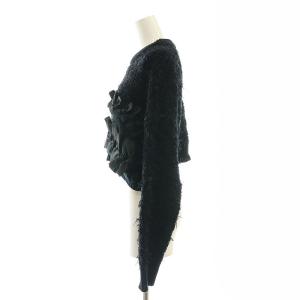 Ameri VINTAGE RIBBON TAPE SHORT KNIT TOP ニット セーター リボン F ブラック /DO OS