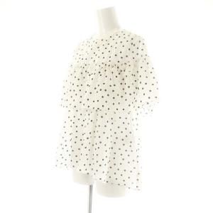 SONO フレアドットブラウス シャツ 1 S 白 ホワイト 黒 ブラック SH /SY OS