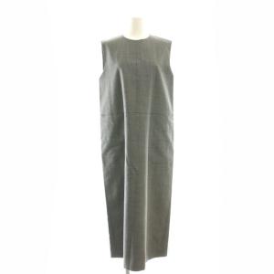 ウールシャークスキン ノースリーブワンピース 36 ブラック