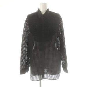 フロントフリルシャツ 36 黒 /MI OS SH