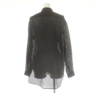 Drawer フロントフリルシャツ 36 黒 /MI OS SH