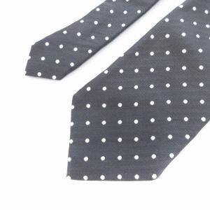 TOM FORD 美品 ネクタイ ワイドタイ ドット柄 シルク ダークグレー /AE SH