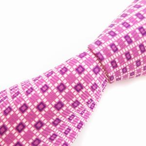 美品 ネクタイ レギュラータイ 総柄 絹 シルク 紫 パープル 白 ホワイト /OU SH