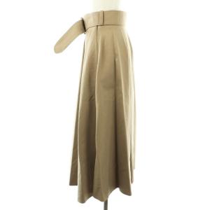 PATOU オーガニックコットン ベルト付きマキシスカート 36 ベージュ