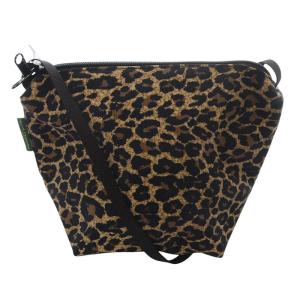 Hervé Chapelier ミニレオパードショルダーバッグ ブラウン ブラック