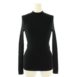 RIB PULLOVER プルオーバー ニット カットソー シルク 38 黒 /MI OS SH