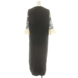 Mame Kurogouchi Floral Lace-Sleeve Classic Dress ワンピース 1 ブラック