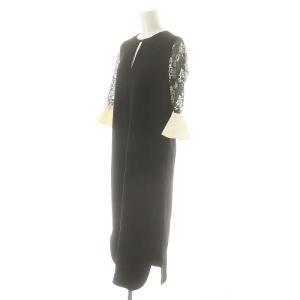 Mame Kurogouchi Floral Lace-Sleeve Classic Dress ワンピース 1 ブラック