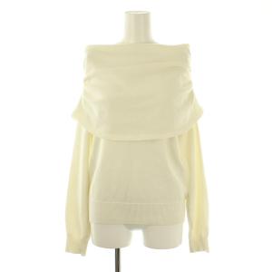 ラメオフショルダーニット セーター 長袖 F オフホワイト /DF OS SH