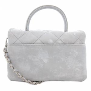 DIANA 美品 ハンドバッグ チェーンショルダー 2WAY キルティング ミニ ライトグレー /AE