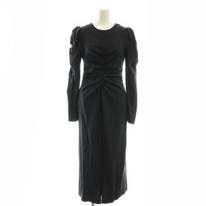 パフスリーブシャーリングワンピース ストライプ 0 紺 /MI OS