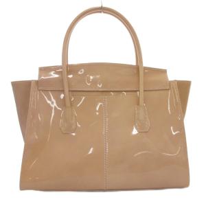 GINZA Kanematsu トートバッグ エナメル ロゴチャーム ベージュ /JS