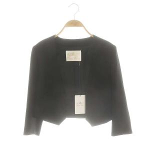 トリアセグログランジャケット ノーカラー クロップド丈 36 黒 /MI OS