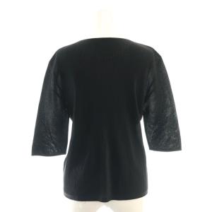 PLEATS PLEASE ISSEY MIYAKE クルーネック ハーフスリーブ カットソー プリーツ 3 ブラック /HK OS