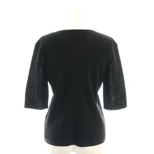 PLEATS PLEASE ISSEY MIYAKE Vネック ハーフスリーブ カットソー プリーツ 3 ブラック /HK OS