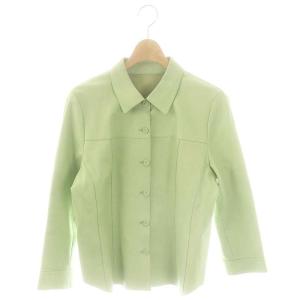 ラムレザー ジャケット ステンカラー 羊革 9 ライトグリーン /DF OS