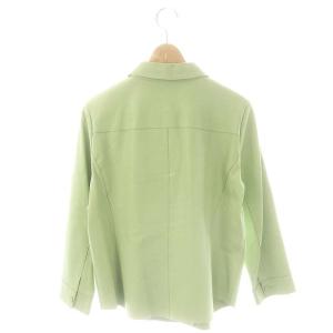 Leilian ラムレザー ジャケット ステンカラー 羊革 9 ライトグリーン /DF OS