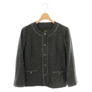 ウールノーカラージャケット 9 ダークグレー マルチカラー /DO OS