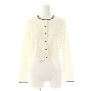 23AW 総針カーディガン F アイボリー ブラック /DO OS