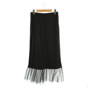 BEARDSLEY 24SS チュチュニットスカート ドット タイト ロング F ブラック /HK OS