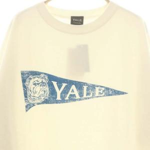 Framework 22AW YALE/BIG-TEEスウェット トレーナー プリント F 白 青 /CX OS