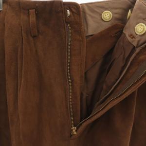 RALPH LAUREN 羊革 スエード パンツ ストレート シープスキン 9 茶 ブラウン /AT OS