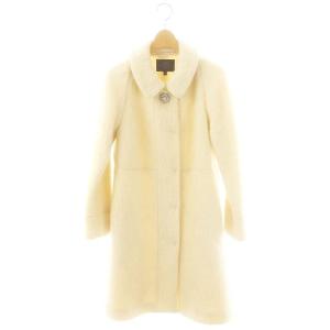 ウール アルパカ コート ステンカラー ビジュー 4 アイボリー /DF OS