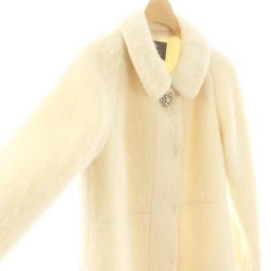 TOCCA ウール アルパカ コート ステンカラー ビジュー 4 アイボリー /DF OS