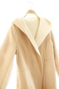 TOCCA アンゴラ ウール リバーシブル コート アウター 6 ピンク オフホワイト /DF OS