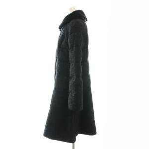 TOCCA ツイード ダウンコート アウター フェイクファー 4 黒 /CX OS