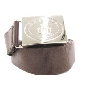 ローラーバックルベルト ロゴ ナイロン 茶 ブラウン /GV