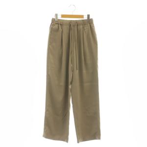 25SS サテンイージーパンツ ストレート 36 茶 ブラウン 25030200815010 /AT OS