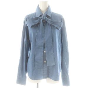レリタージュ lheritage 25SS ライトオンスデニムシャツ リボン付き ブルー /ES OS