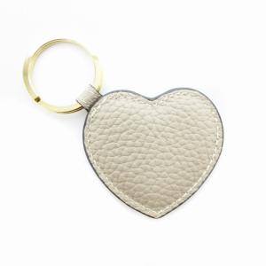 BONAVENTURA ハートキーホルダー シュリンクレザー ロゴ グレー /JS