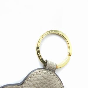 BONAVENTURA ハートキーホルダー シュリンクレザー ロゴ グレー /JS