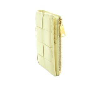 BOTTEGA VENETA 財布 二つ折り 小銭入れ マキシイントレチャート クリーム色 /MI OS