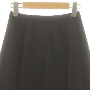 YOKO CHAN YOKOCHAN サテンサーキュラーミディスカート フレア 膝丈 40 ブラック /HK OS