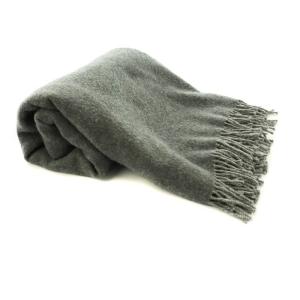 Johnstons of Elgin ジョンストンズ オブ エルガン 大判ストール ウール カシミヤ混 190×140 グレー /MI OS